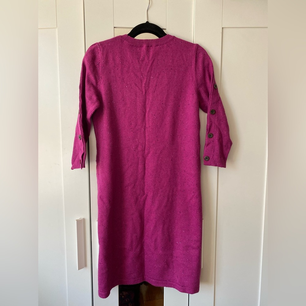 TALBOTS KITTY TWEED SWEATER DRESS BUTTON ACCENT WOMENS SIZE M $149 - Picture 10 of 11